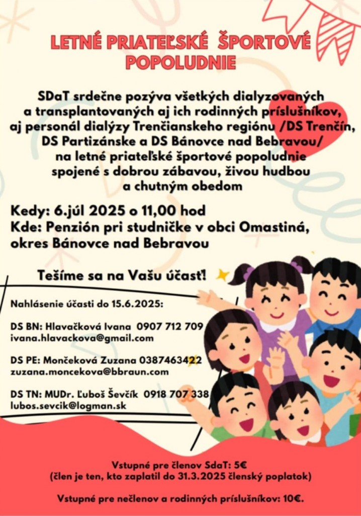 Pozvánka popoludnie SDaT Trenčín